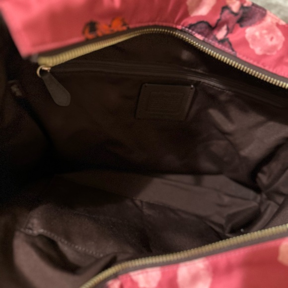 Coach Pink and Brown Floral Tote - Picture 4 of 4